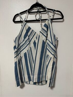 Universal Thread Blue & White Striped Tie-Back Tank